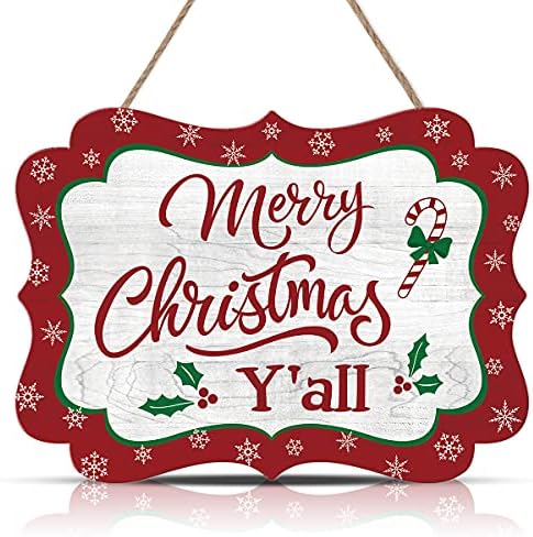 Lhiuem vintage Crăciun fericit Placi din lemn Semn de suspendare, vacanță primitoare Semne ușă din față Anul Nou Semn din lemn