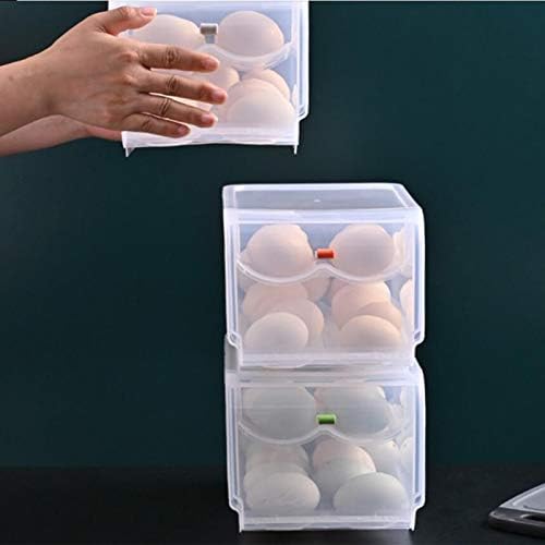 Frigider cutie de depozitare pentru ouă de uz casnic raft automat de rulare bucătărie cutie de depozitare cu două straturi 40 celule 0515