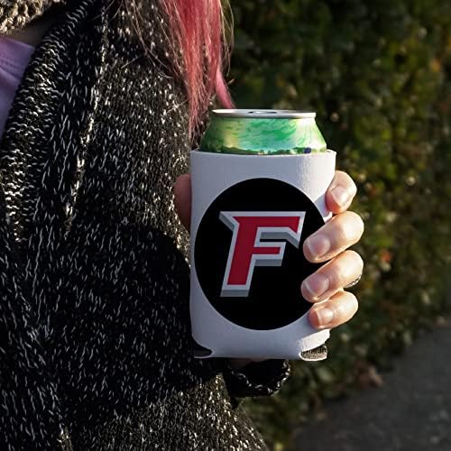 Logo -ul secundar al Universității Fairfield Can Cooler - Băutură cu mânecă Hugger izolator pliabil - suport izolat pentru