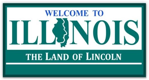 Bine ati venit la Illinois Road Sign-3 vinil autocolant - pentru masina Laptop Sticla de apa telefon-impermeabil Decal