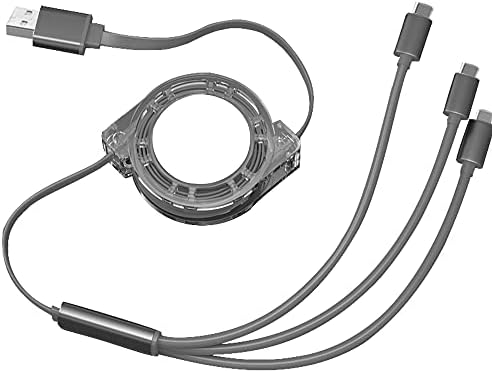 Cablu de încărcare USB Multicolor Aoof, Adaptor retractabil de cablu multi-încărcare trei în unu cu conector de port Micro