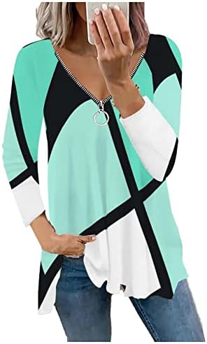 Femei Slim Fit Fashion Pulneu de modă Imprimat V gâtul Pullover Fleece Plus Size Tricou de dimensiuni zilnice Bluze de pulover de zi cu zi Bluze