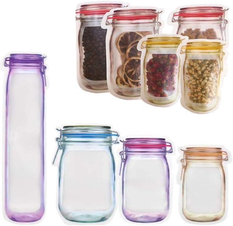 WALGROW reutilizabile Mason Jar sticla forma Ziplock congelator alimente gustare salva pungă de stocare sac pentru călătorie