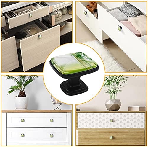 Lagerery sertar butoane verde bambus Cabinet butoane pentru pepinieră cameră Dresser butoane pătrat decorative butoane cameră
