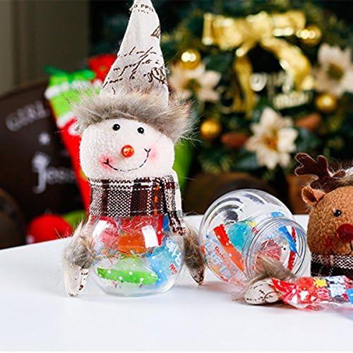 OKOKMALL SUA-om de zăpadă Crăciun Moș Crăciun umplutură de bomboane sticlă de depozitare Xmas Party Decor Box cadou SUA