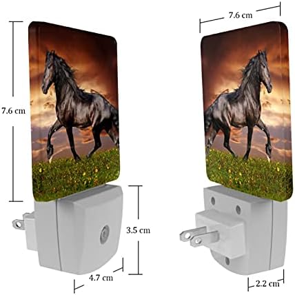 Lorvies Horse On the Prairie Plug in LED Night Light Senzor Auto Dusk to Dawn noapte decorativă pentru dormitor, baie, bucătărie,