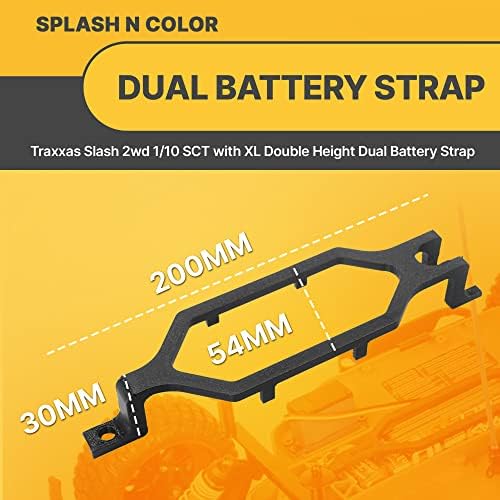 Curea duală de baterie - actualizați -vă Traxas Slash 2WD 1/10 SCT cu curea cu baterie dublă cu înălțime dublă XL