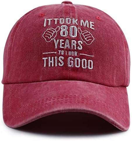 Nxizivmk mi-a luat 80 de ani să se uite această pălărie bună pentru femei bărbați, amuzant ajusta broderie 80 de ani de Baseball