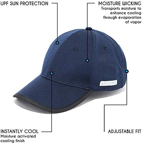 BUILTCOOL Mesh Cooling Baseball Hat-capac de minge care elimină umezeala pentru vreme caldă, alergare, tenis și Golf