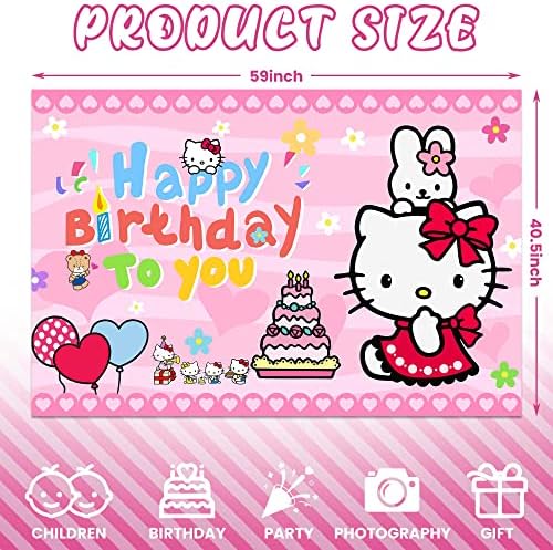 Kitty Party fundal Happy Birthday decoratiuni Banner fotografie imagini de fundal pentru Copii Fete Doamnelor Baby Shower Birthday