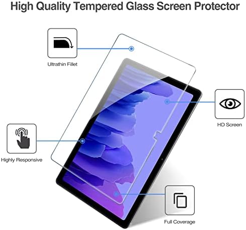 Procase 2 Pack Galaxy Tab A7 10.4 2020 Protector de ecran T500 T503 T505 T507, protecție de film cu ecran de sticlă temperată