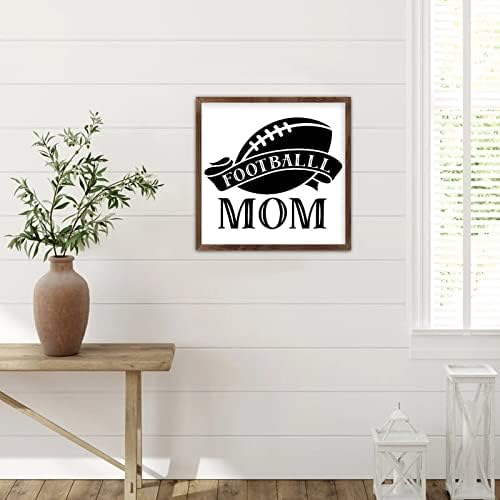 Verset biblic încadrat din lemn Semn pozitiv spunând jocuri de minge Membrii familiei fotball Mom Mom Wood Framed Plaque Housewarming