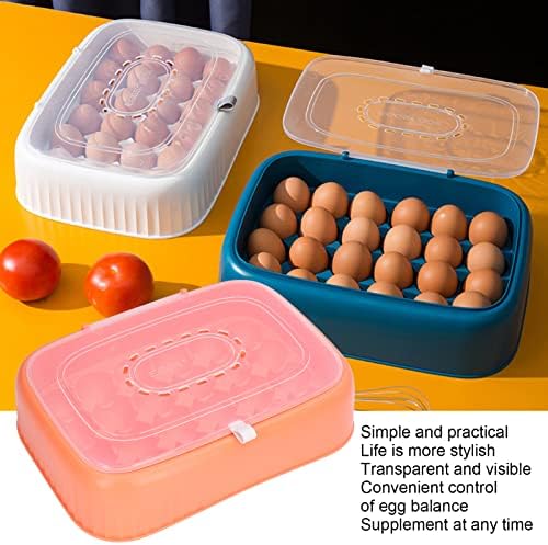 Cutie de depozitare a tăvii pentru ouă, design vizibil cu clapetă aerisire respirabilă 24 Containere pentru ouă ABS pentru