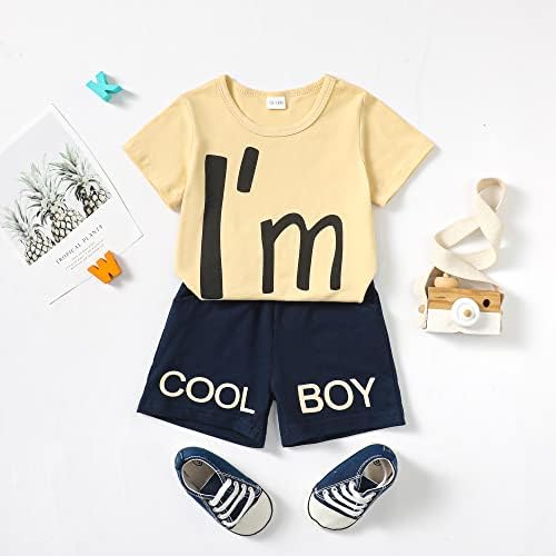 Kucnuzki Toddler Baby Boy haine tinutele Scurt Vara Maneca scrisori imprimate tricou pantaloni scurți seturi 2pc Little Boy