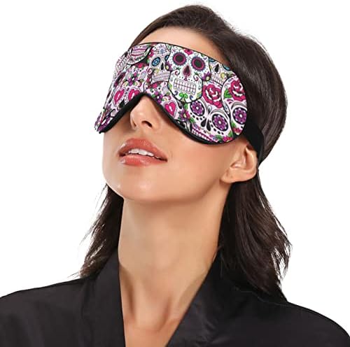 Unisex Sleep Eye Mask Sugar-Skull-Mexcian-Tradiție Night Sleeping Masca de somn confortabil pentru ochi de somn Cover