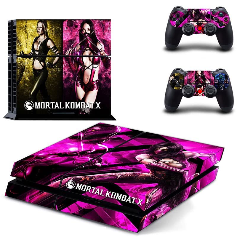 Joc Mortal cel mai bun Ninja Kombat PS4 sau PS5 autocolant piele pentru PlayStation 4 sau 5 Console și 2 controlere Decal vinil V6067