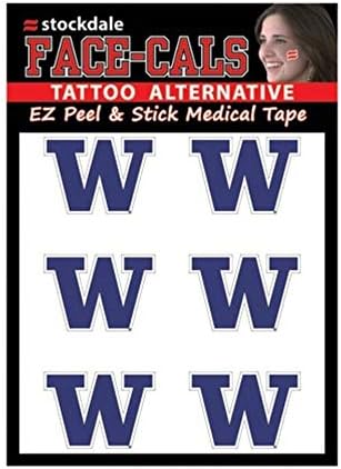 WINCRAFT NCAA Washington Huskies tatuaje pe față, culori de echipă, O mărime