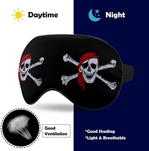 Jolly Roger Pirate Craniu Masca de somn moale mască portabilă cu ochi de ochi cu curea reglabilă pentru bărbați pentru femei