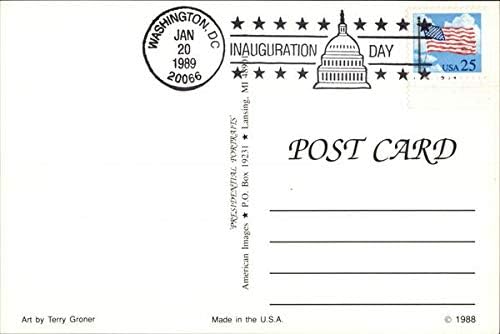 George Bush, ziua inaugurării 1989 Washington, Districtul Columbia DC carte poștală originală Vintage