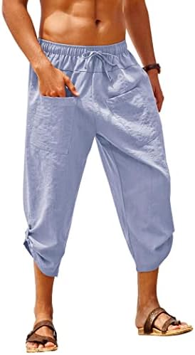 Pantaloni de harem pentru bărbați Coofandy pentru bărbați Casual talină elastică Capri pantaloni Baggy Beach Yoga Pantaloni