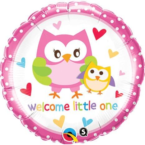 Pioneer Balloon Company Bun Venit Little One Owls Balon Din Folie, 18, Multicolor
