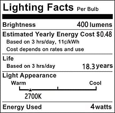Lxcom Lighting S14 Becuri LED Dimmable 4W Becuri LED alb cald 2700K 40W echivalent E26 E27 bază medie sticlă Fronsted Vintage