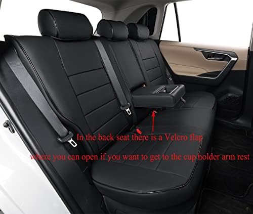 EKR Custom Fit RAV4 Hybrid Huse pentru scaune auto pentru Toyota RAV4 Hybrid 2019 2020 2021 2022 2023 - Set complet, Piele