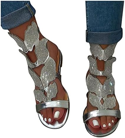 ComValue Sandals Femei Echiney Summer, moda cristalului cristal deschis, sandale ușoare de la moda cristalelor deschis