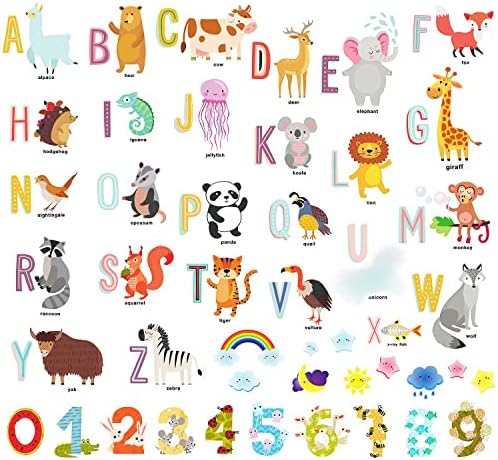 Alfabet autocolante de perete Penta Angel Animal detașabil ABC Litere Numere educație învățare decalcomanii de perete pentru