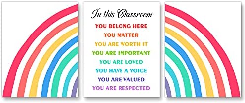 În această clasă, afișul curcubeului de diversitate, sala de diversitate, Pride Rainbow, poster profesor, sunteți afiș, decor