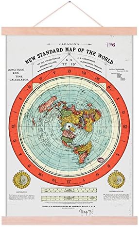 Mapul Earth Flat Earth - Noua hartă standard a lumii a Gleasonului - Afișul de defilare cu tipărire de 24 x36